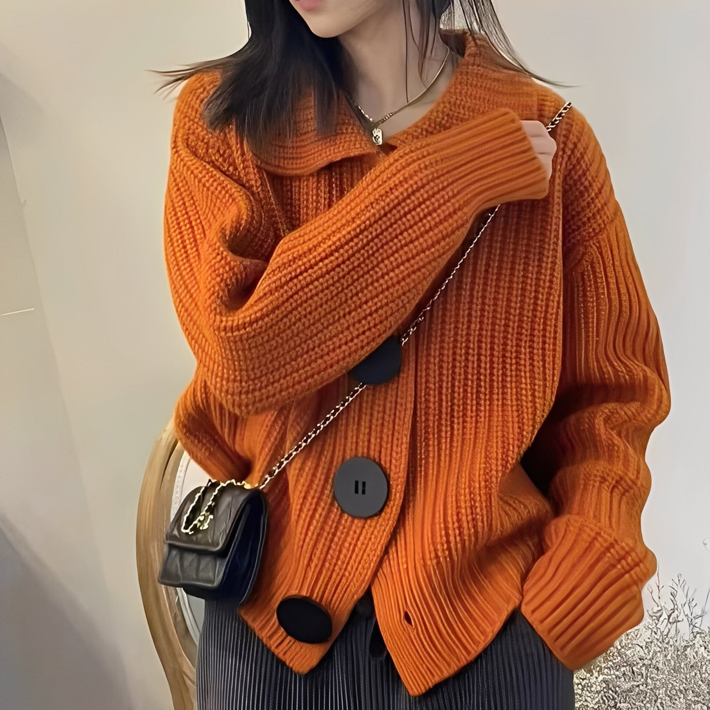Alannah - Elegante cardigan con grandi bottoni per donne
