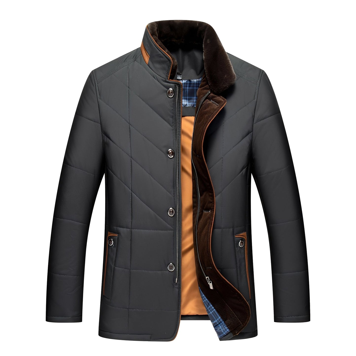 Rodney – Giacca trapuntata elegante con bottoni per uomo