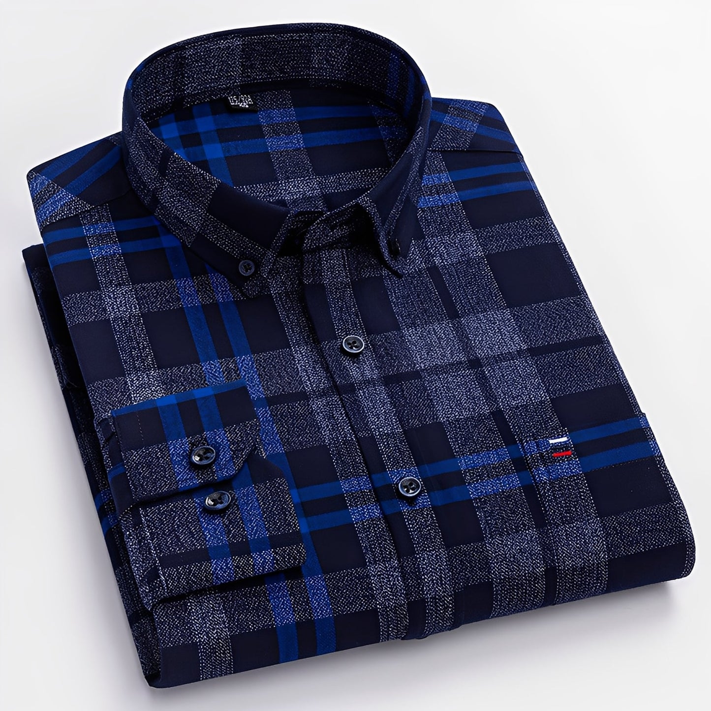 Nikolas - Camicia da uomo a quadri casual in cotone