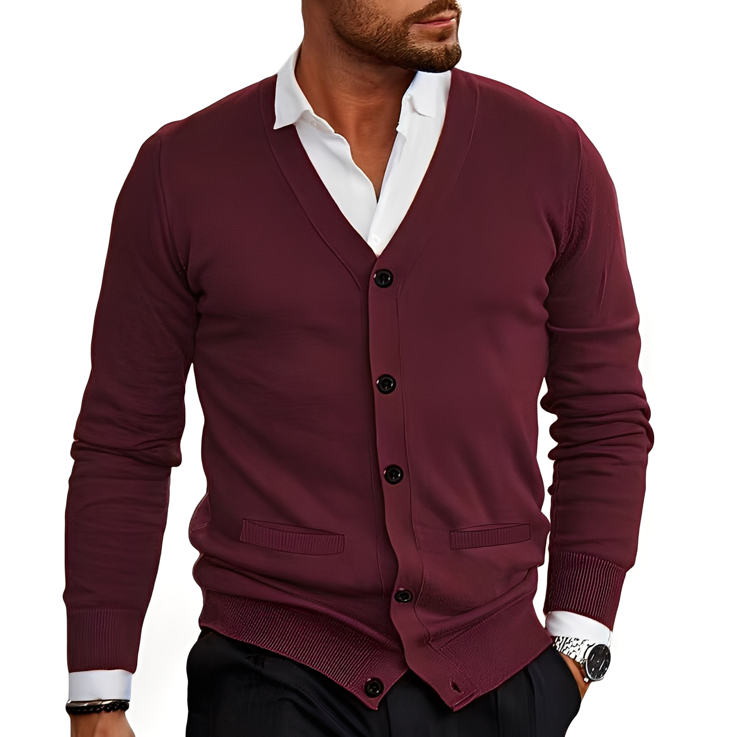 Kyler - Cardigan elegante con bottoni per uomo