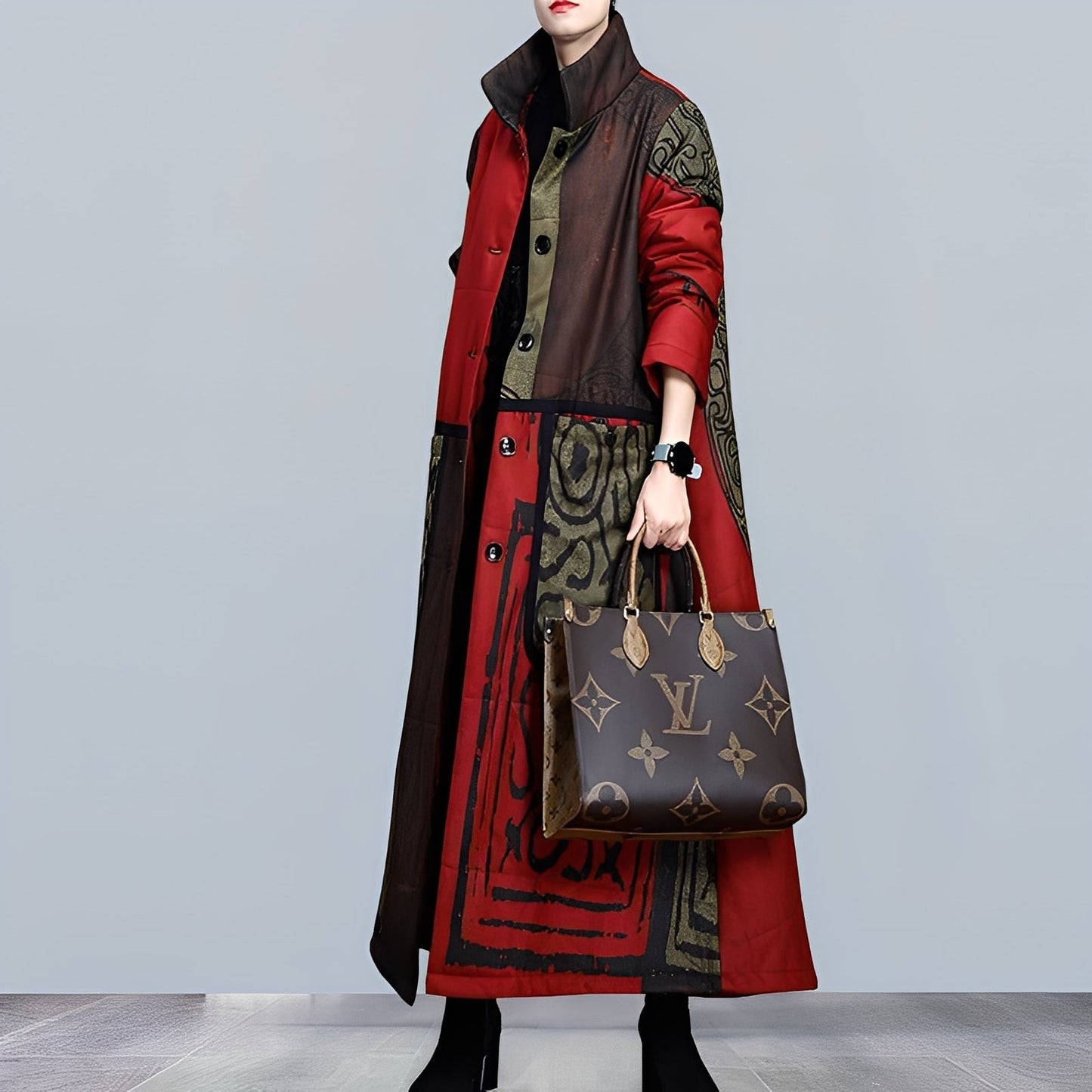 Ashlie - Parka casual da donna con collo alto