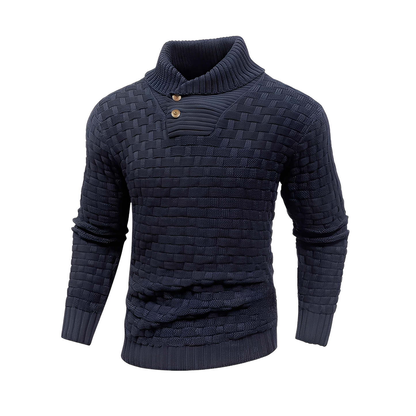 Branson - Pullover casual tricoté à col montant pour homme