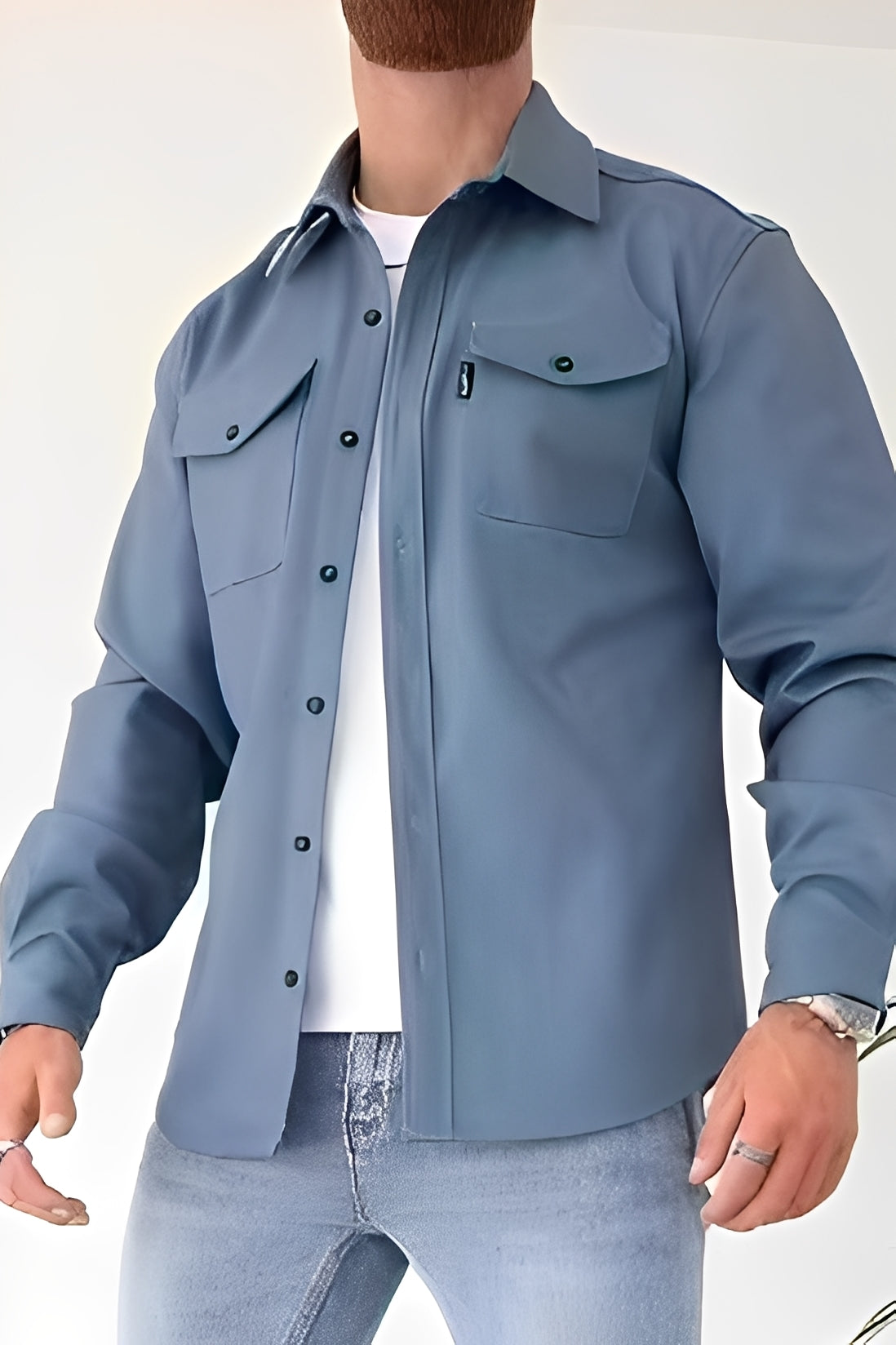 David - Camicia da uomo con tasche per un look informale