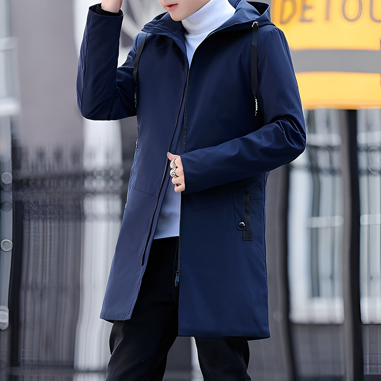 Derren - Giacca casual e leggera con cappuccio per uomo