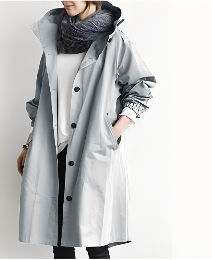 Alicia - Trench-coat da donna con cappuccio