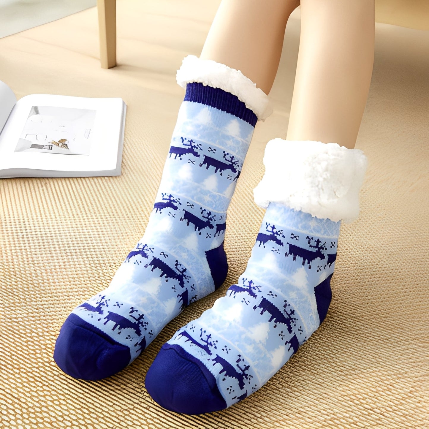 Clarice - Calze natalizie moderne di media lunghezza per donne