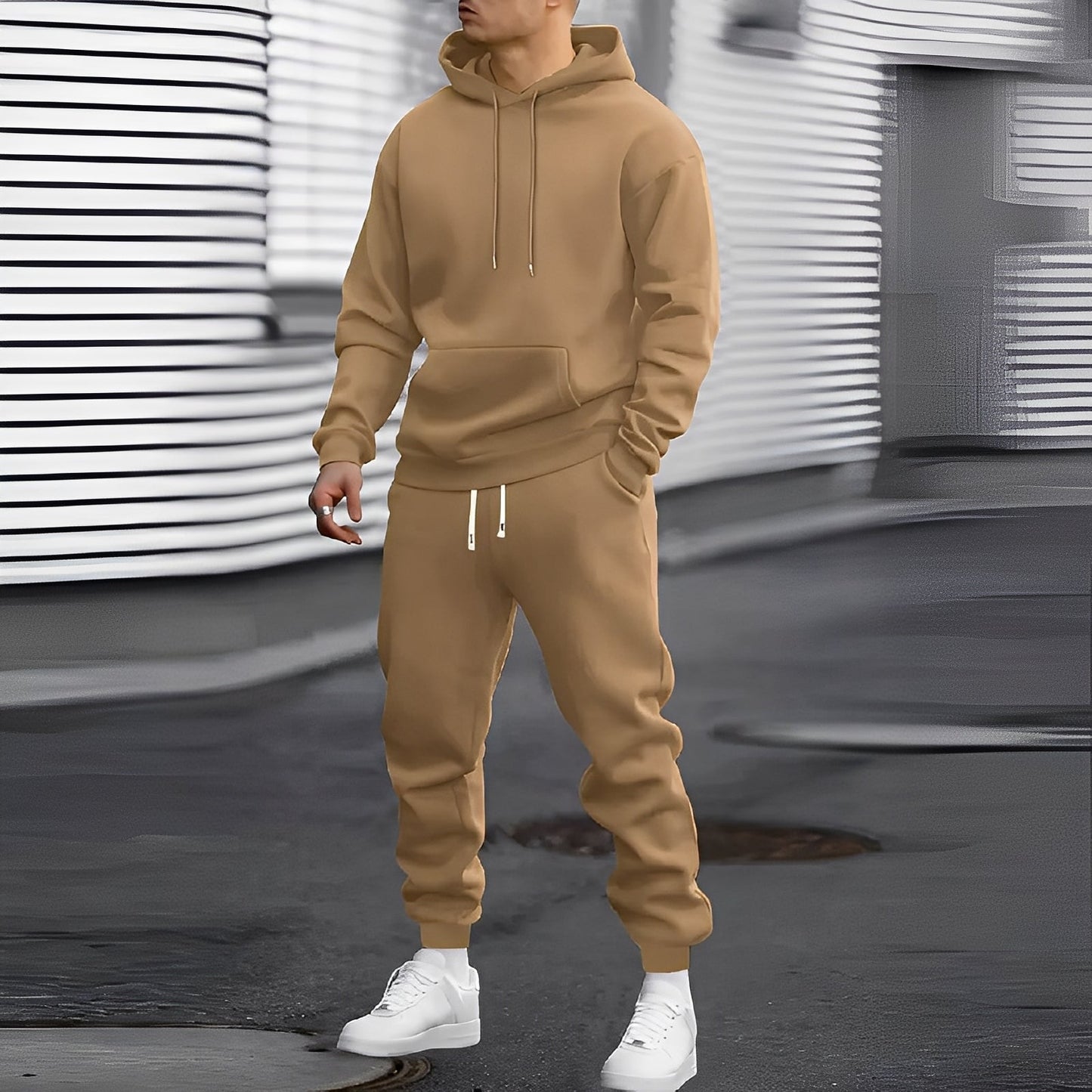 Arvel - Completo sportivo casual con cappuccio per uomo