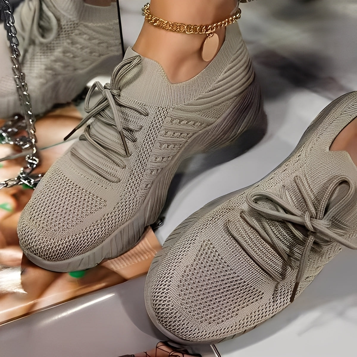 Eleanore - Scarpe casual da donna con spesse suole di gomma