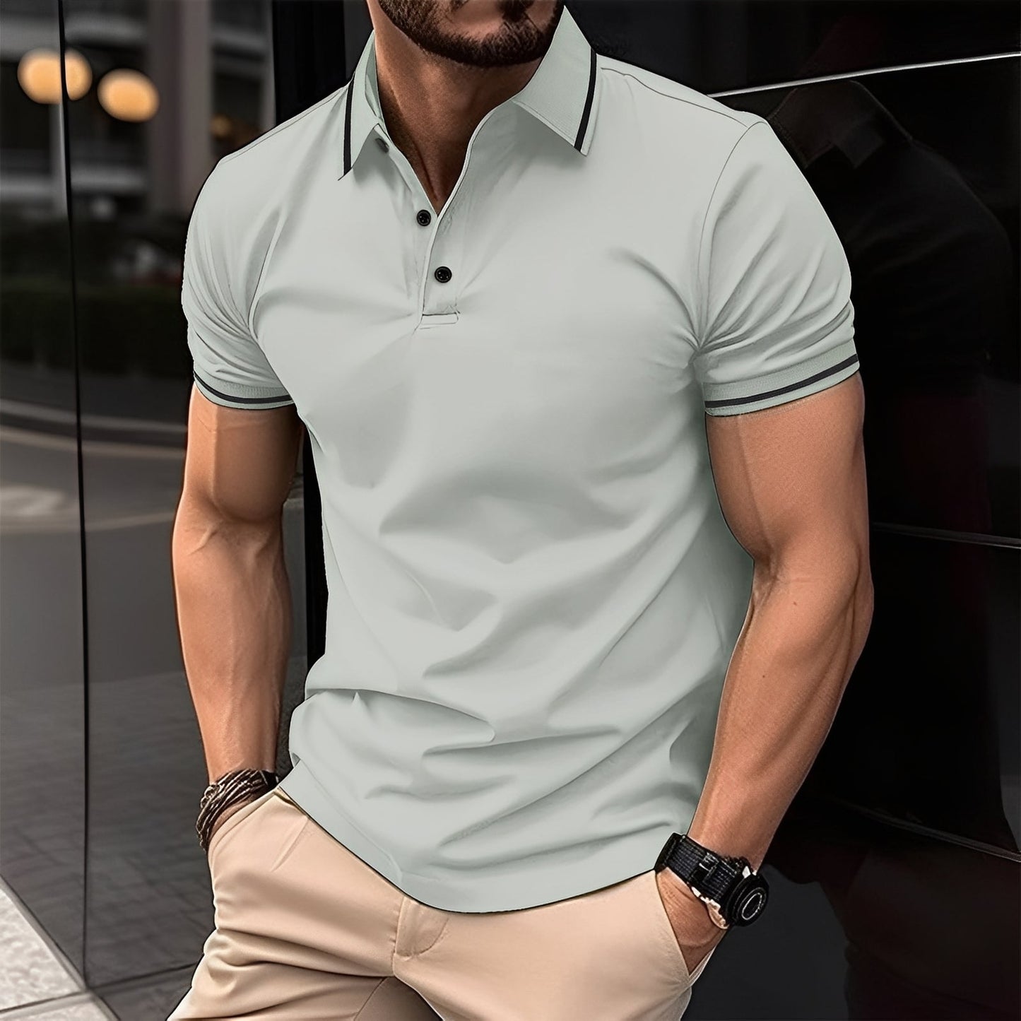 Mervyn - Maglietta polo casual a maniche corte per uomini