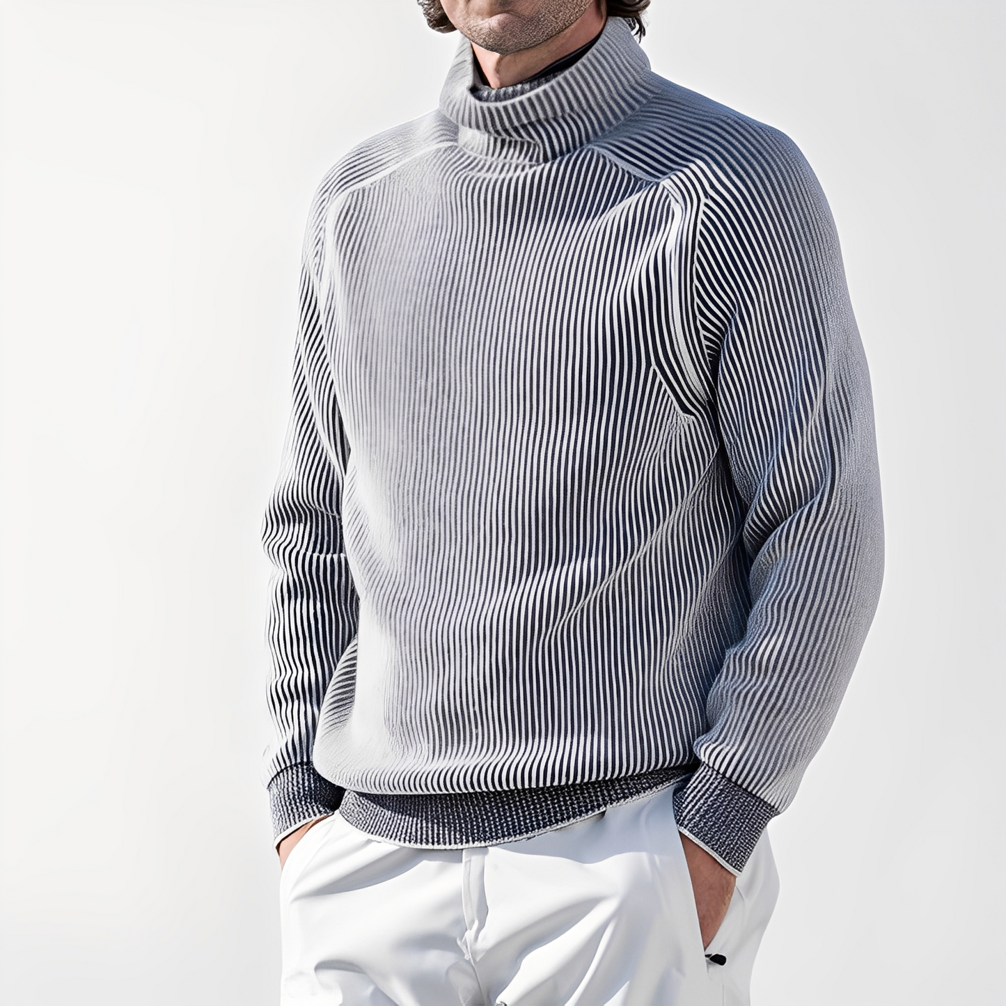 Jarrett - Maglione in cashmere informale con collo alto per uomo