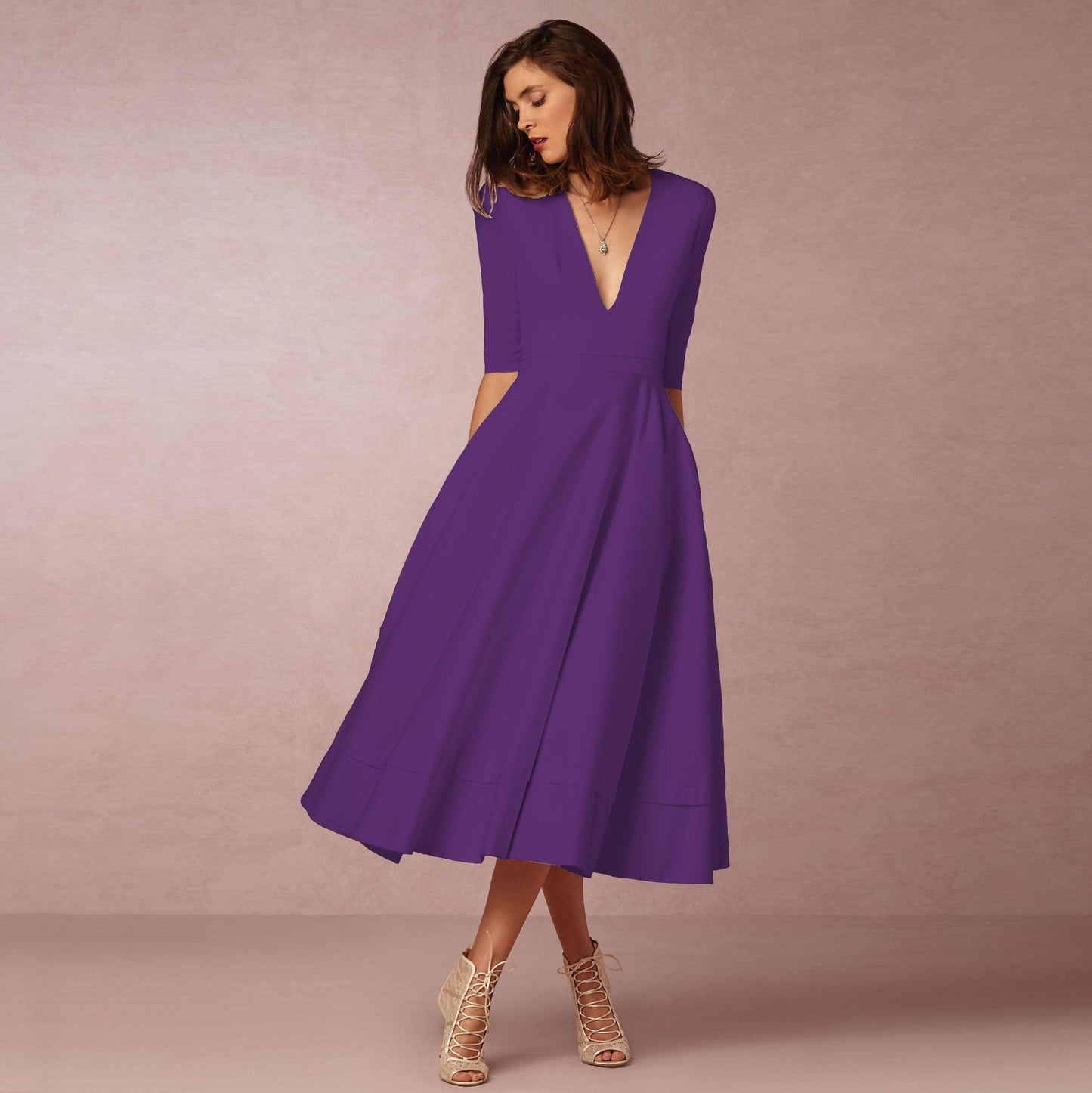 Sharise - Vestito casual con scollo a V per donne