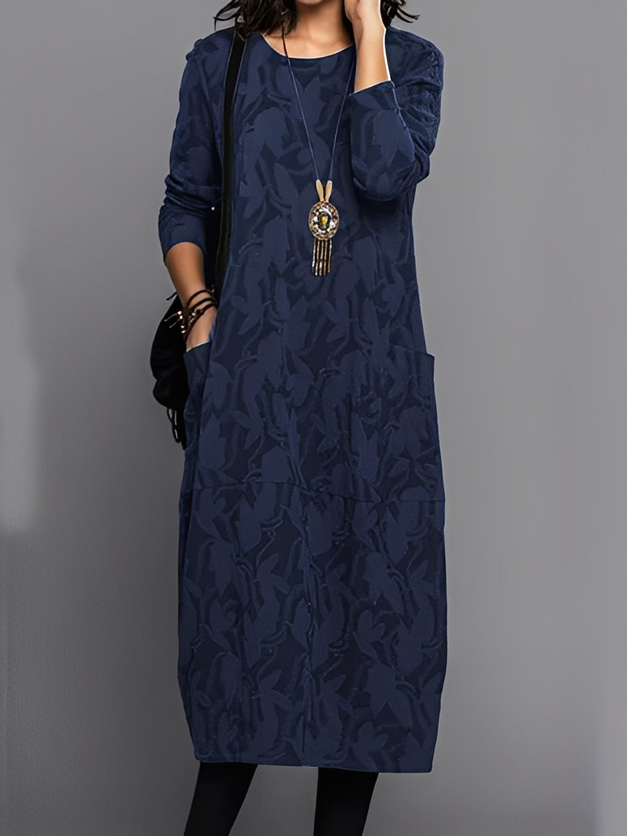 Kadence - Elegante vestito a maniche lunghe con fantasia per donne