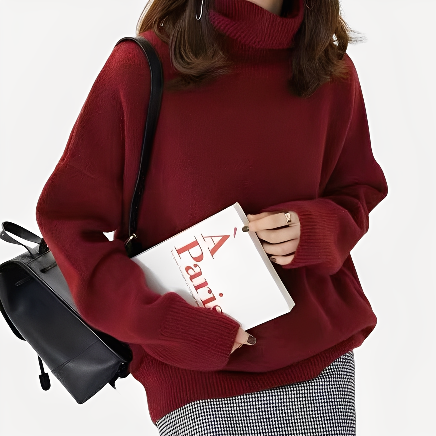 Amilia - Raffinato maglione a collo alto con taglio morbido per donna