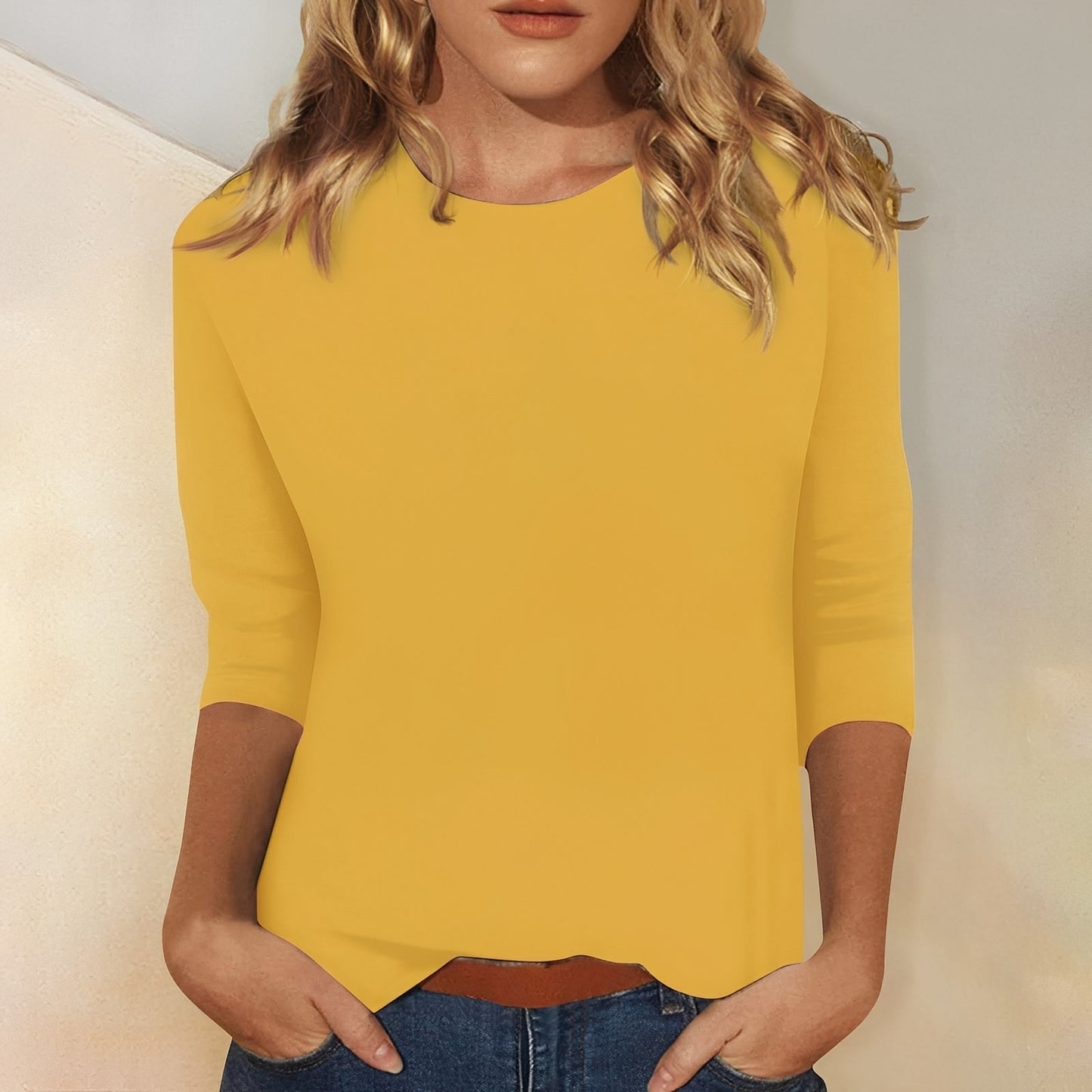 Katherina - T-shirt casual a maniche lunghe con scollo tondo per donne
