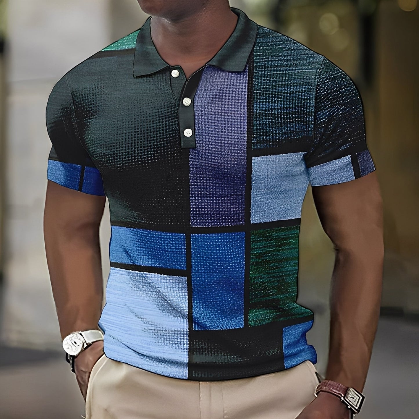Reginald - Polo elegante e multicolore da uomo