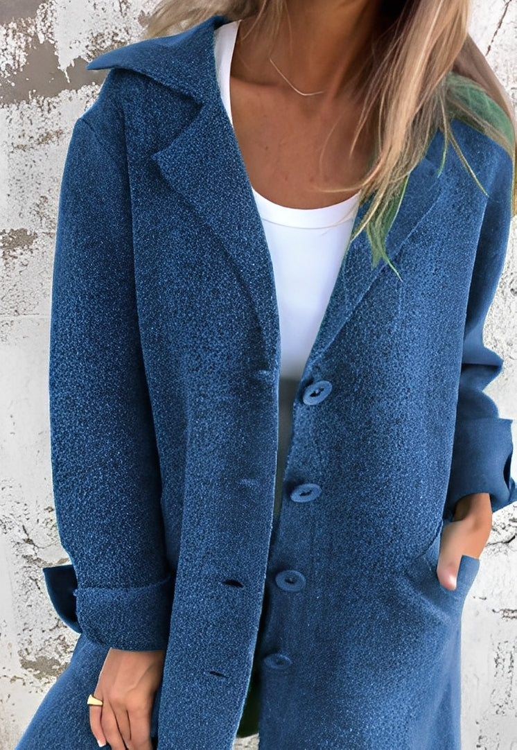 Izabelle - Cappotto lungo casual a maglia per donne