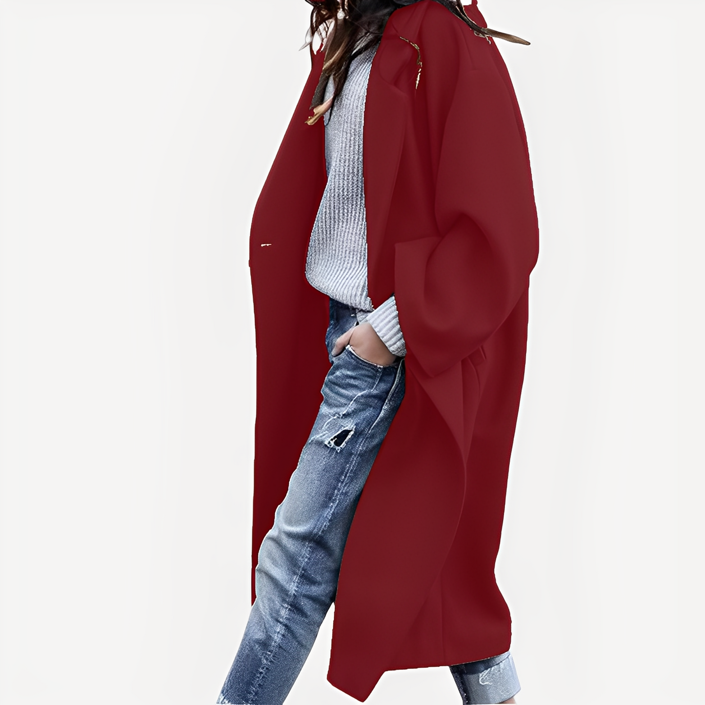 Camellia - Cappotto lungo e largo in lana per donne