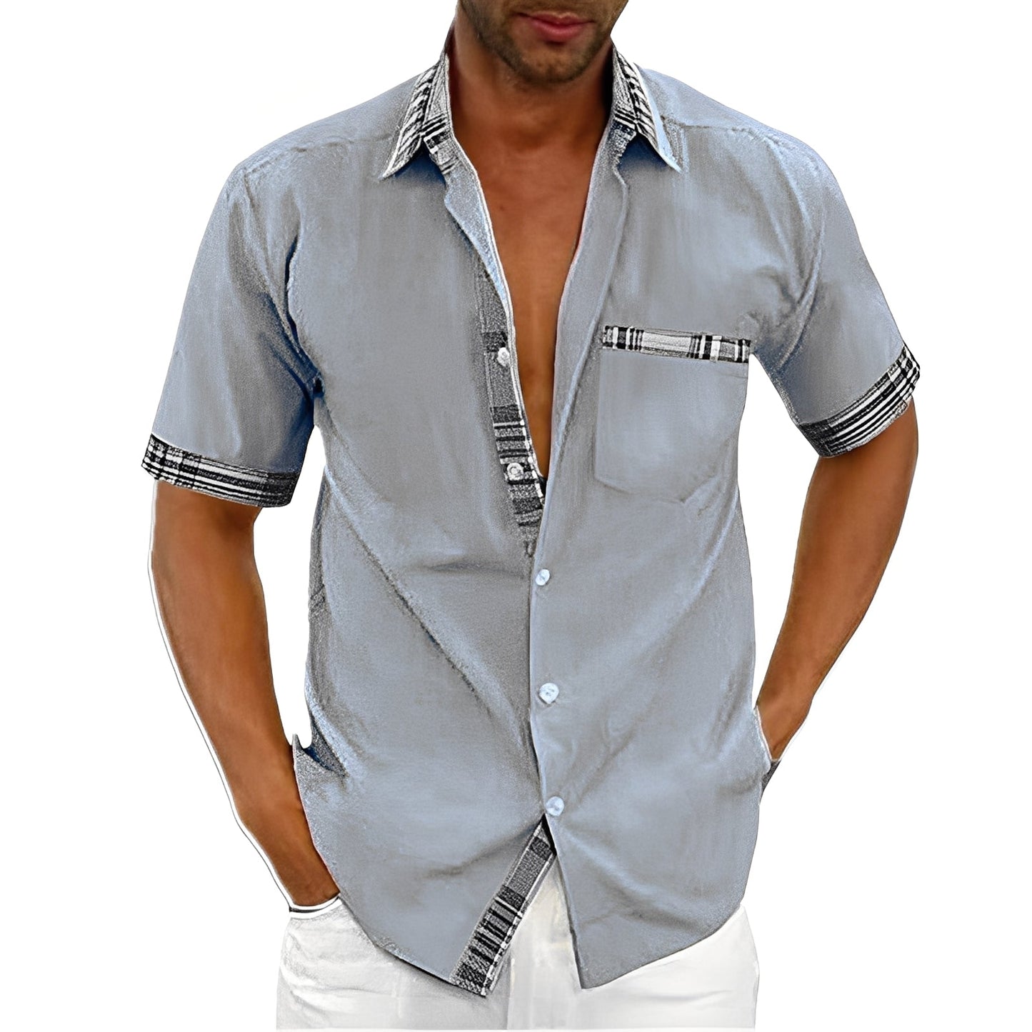 Marvin - Camicia Casual a Maniche Corte per Uomini