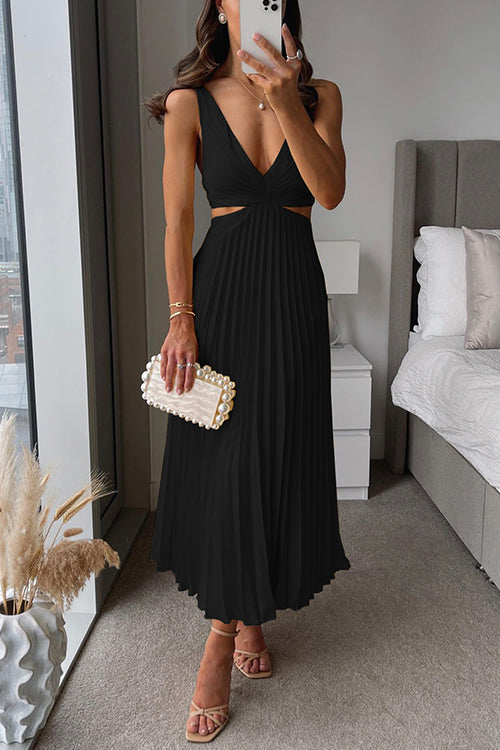Arya - Elegante Abito a Pieghe Midi per Donne