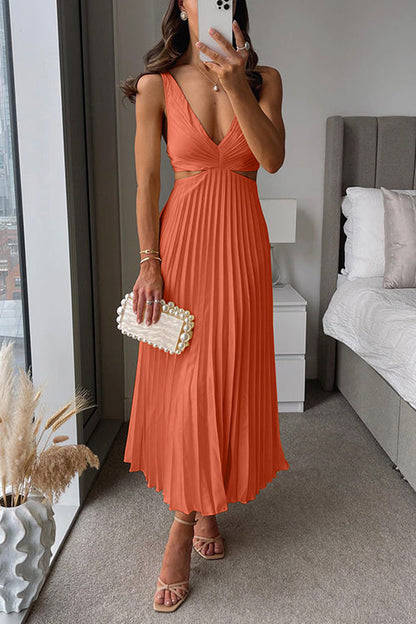Arya - Elegante Abito a Pieghe Midi per Donne