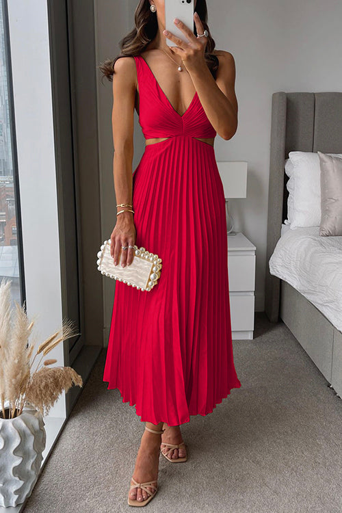 Arya - Elegante Abito a Pieghe Midi per Donne