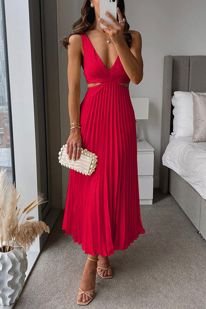 Arya - Elegante Abito a Pieghe Midi per Donne