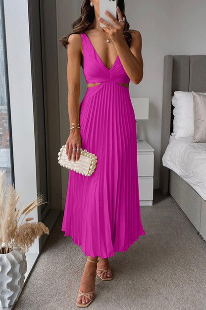 Arya - Elegante Abito a Pieghe Midi per Donne