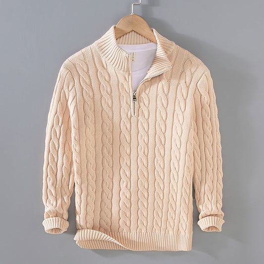 Benson - Maglione casual da uomo in cashmere con zip