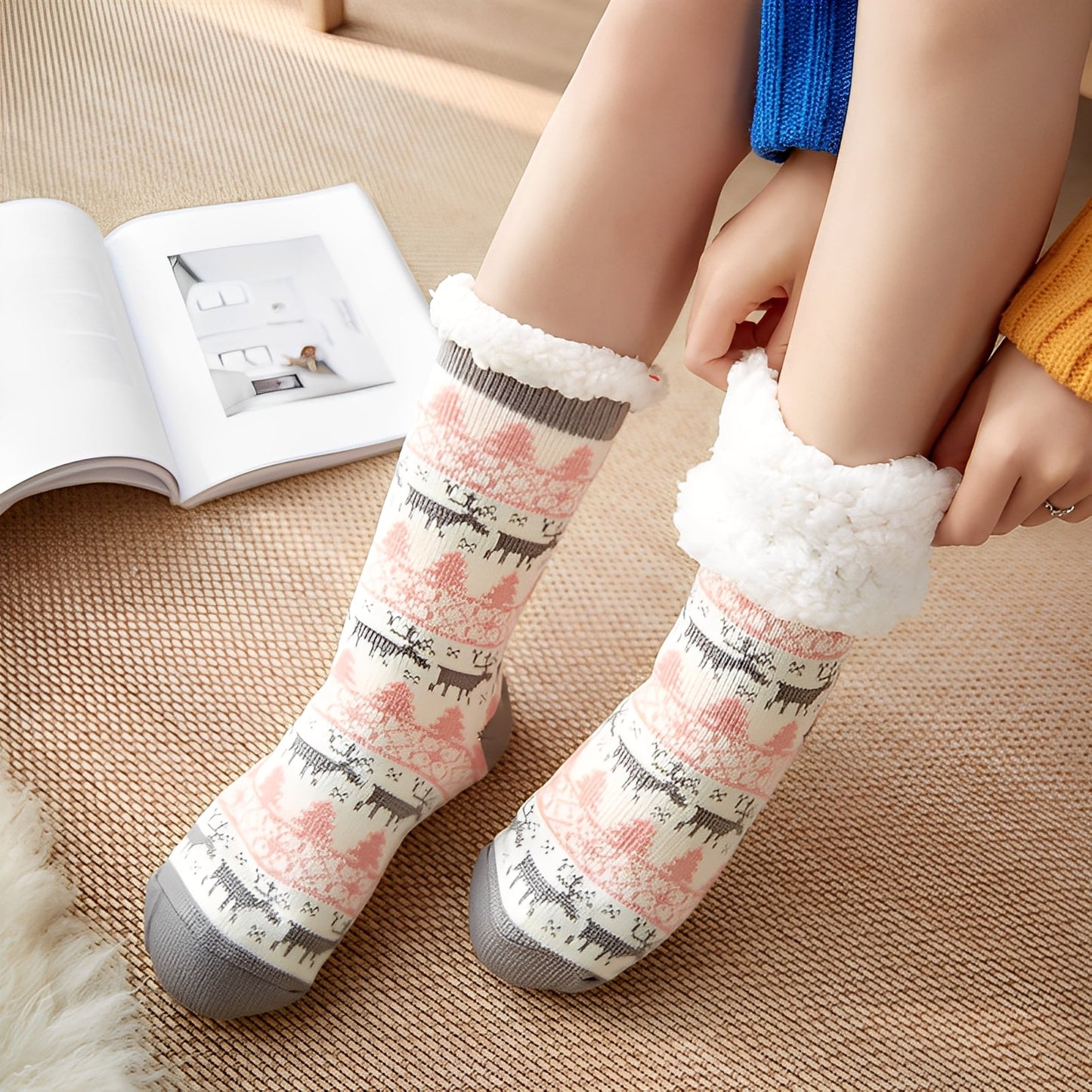 Clarice - Calze natalizie moderne di media lunghezza per donne