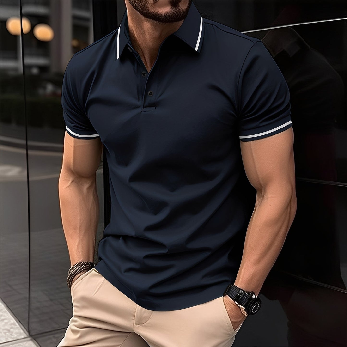 Mervyn - Maglietta polo casual a maniche corte per uomini
