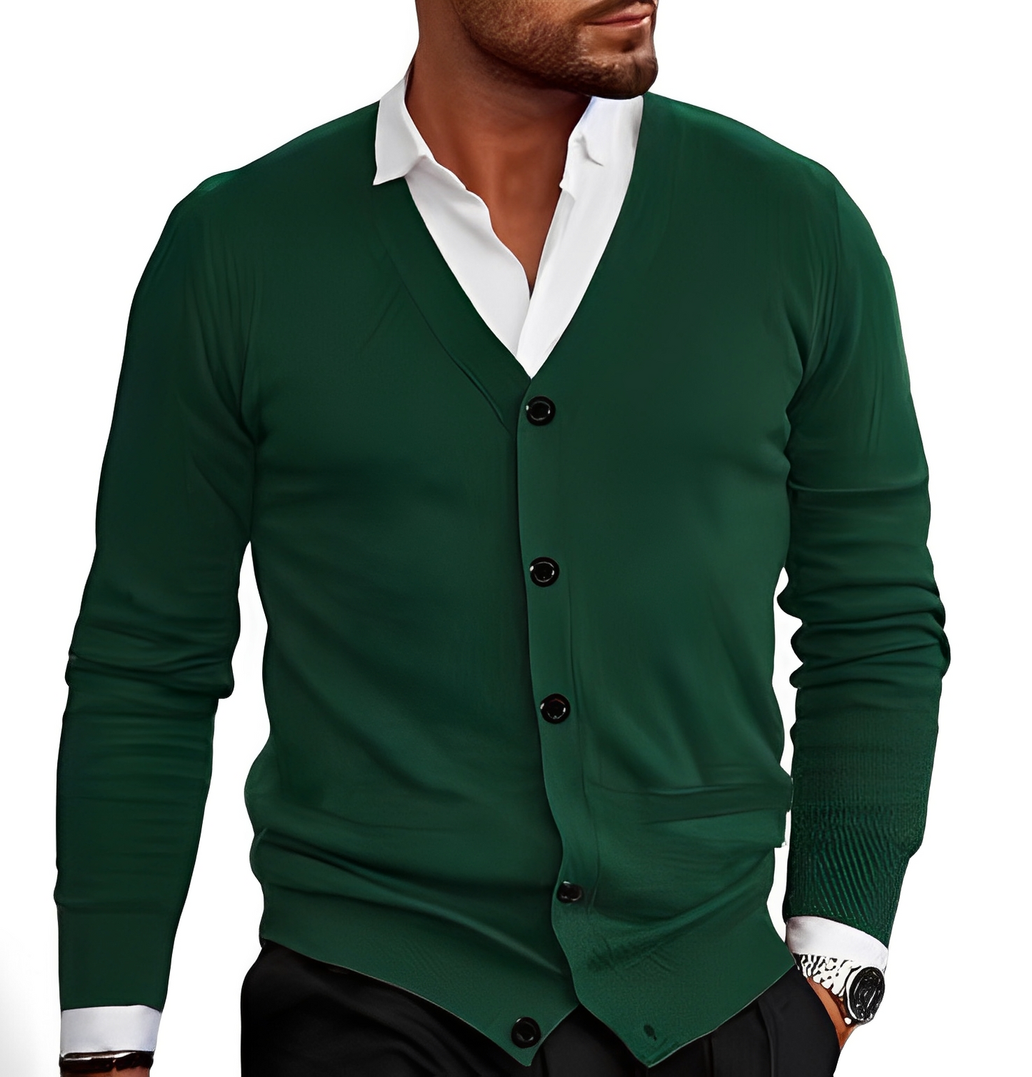 Kyler - Cardigan elegante con bottoni per uomo