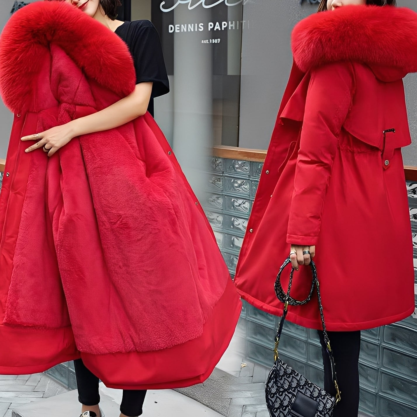 Evette - Cappotto imbottito caldo e di stile con cappuccio per donne