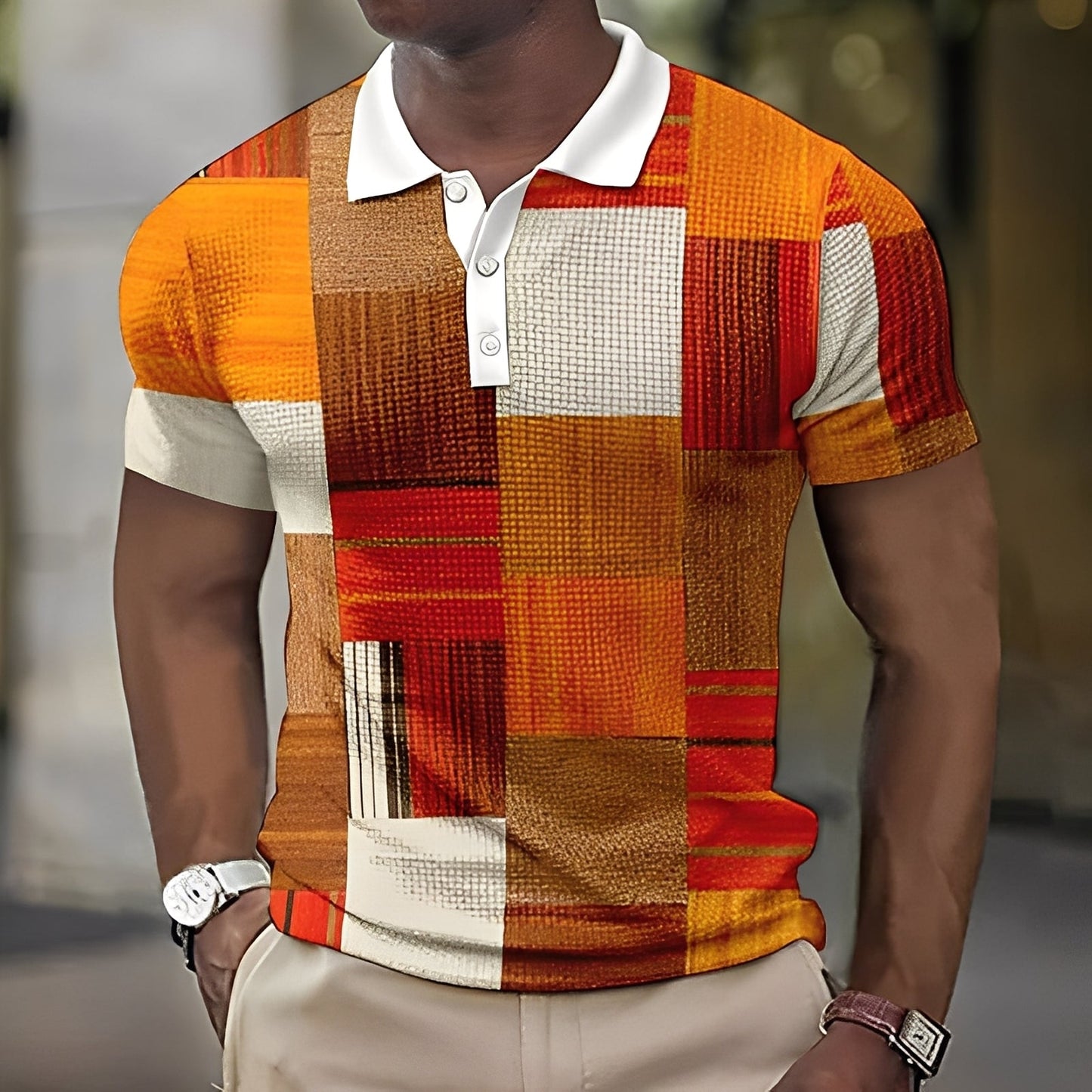 Reginald - Polo elegante e multicolore da uomo