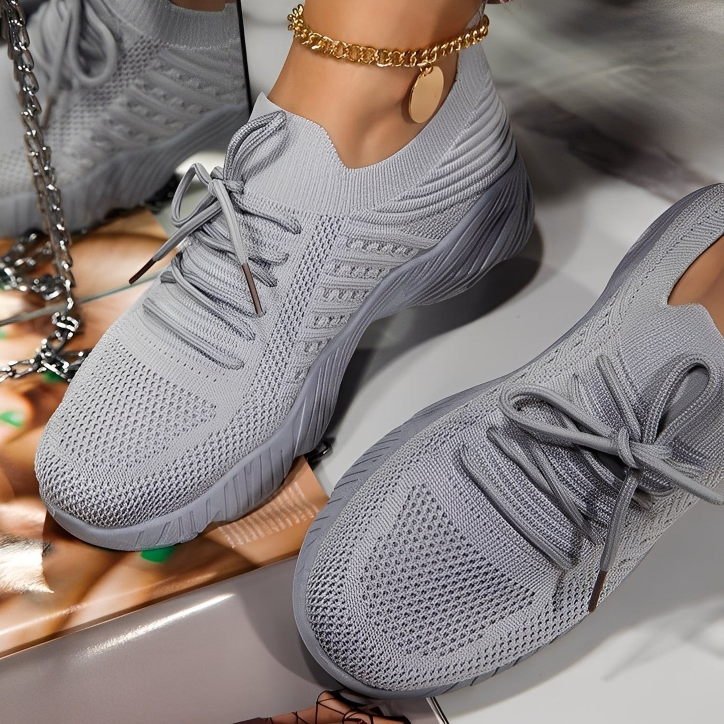 Eleanore - Scarpe casual da donna con spesse suole di gomma
