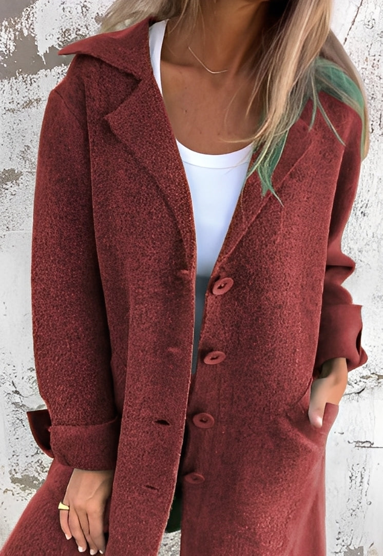Izabelle - Cappotto lungo casual a maglia per donne