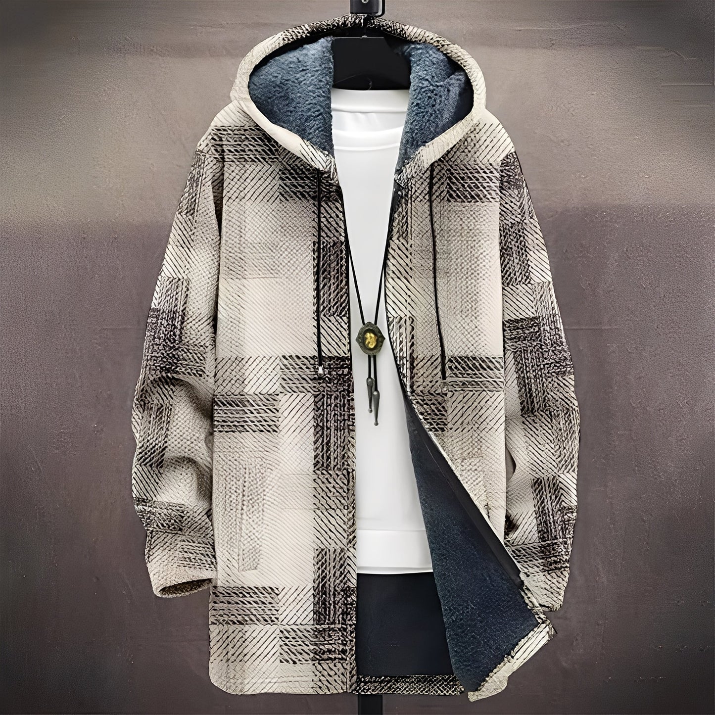 Wiley - Elegante cappotto stampato per uomo, adatto a diverse occasioni