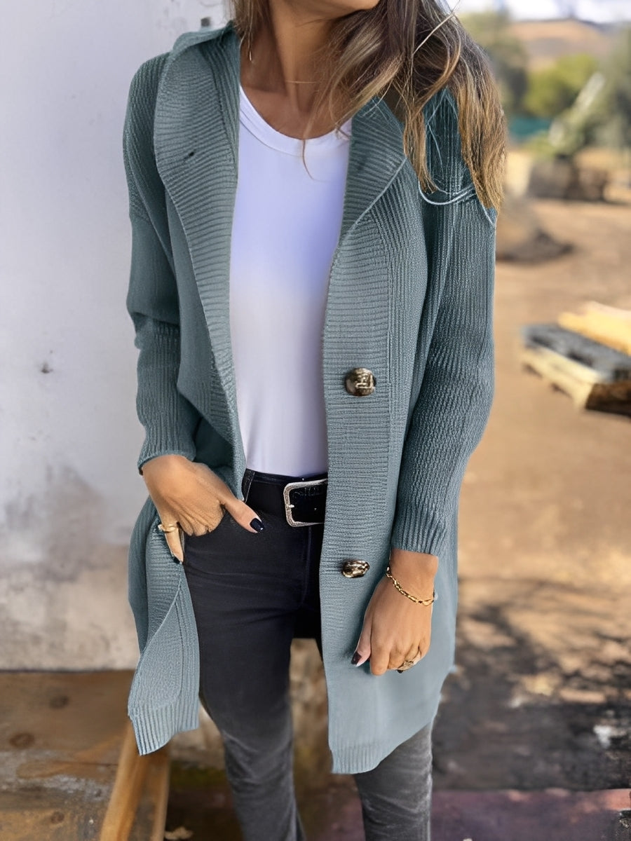 Suzanna - Cardigan lungo con cappuccio per donne