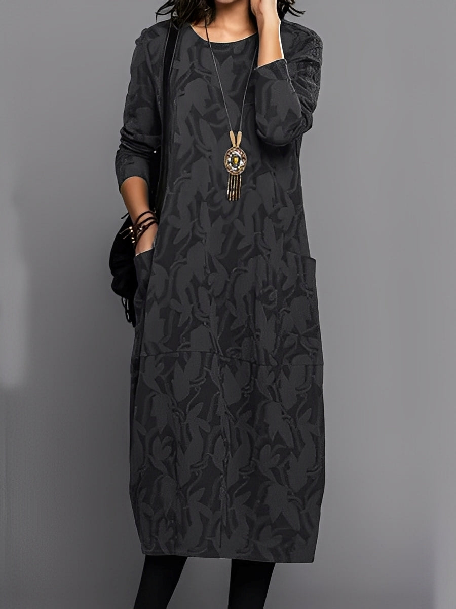 Kadence - Elegante vestito a maniche lunghe con fantasia per donne