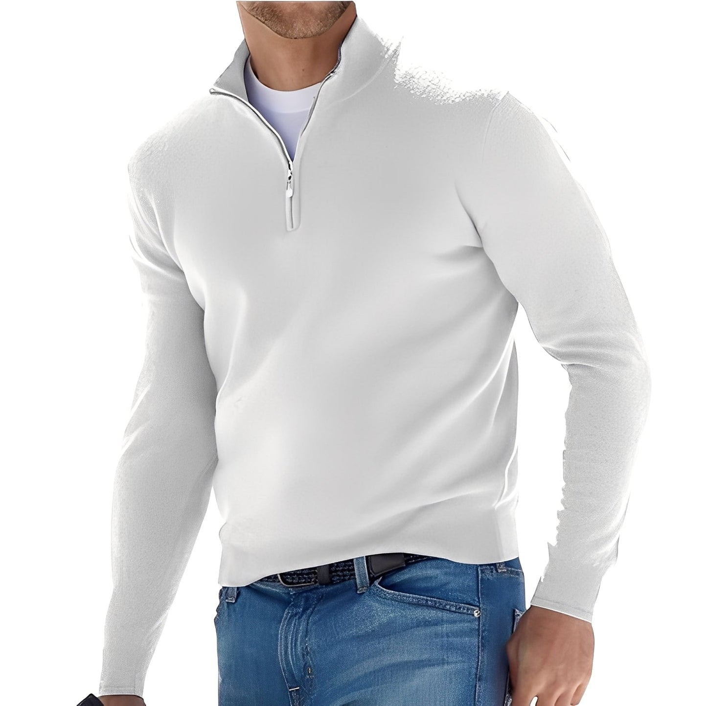 Zayne - Maglione da uomo con zip, stile casual