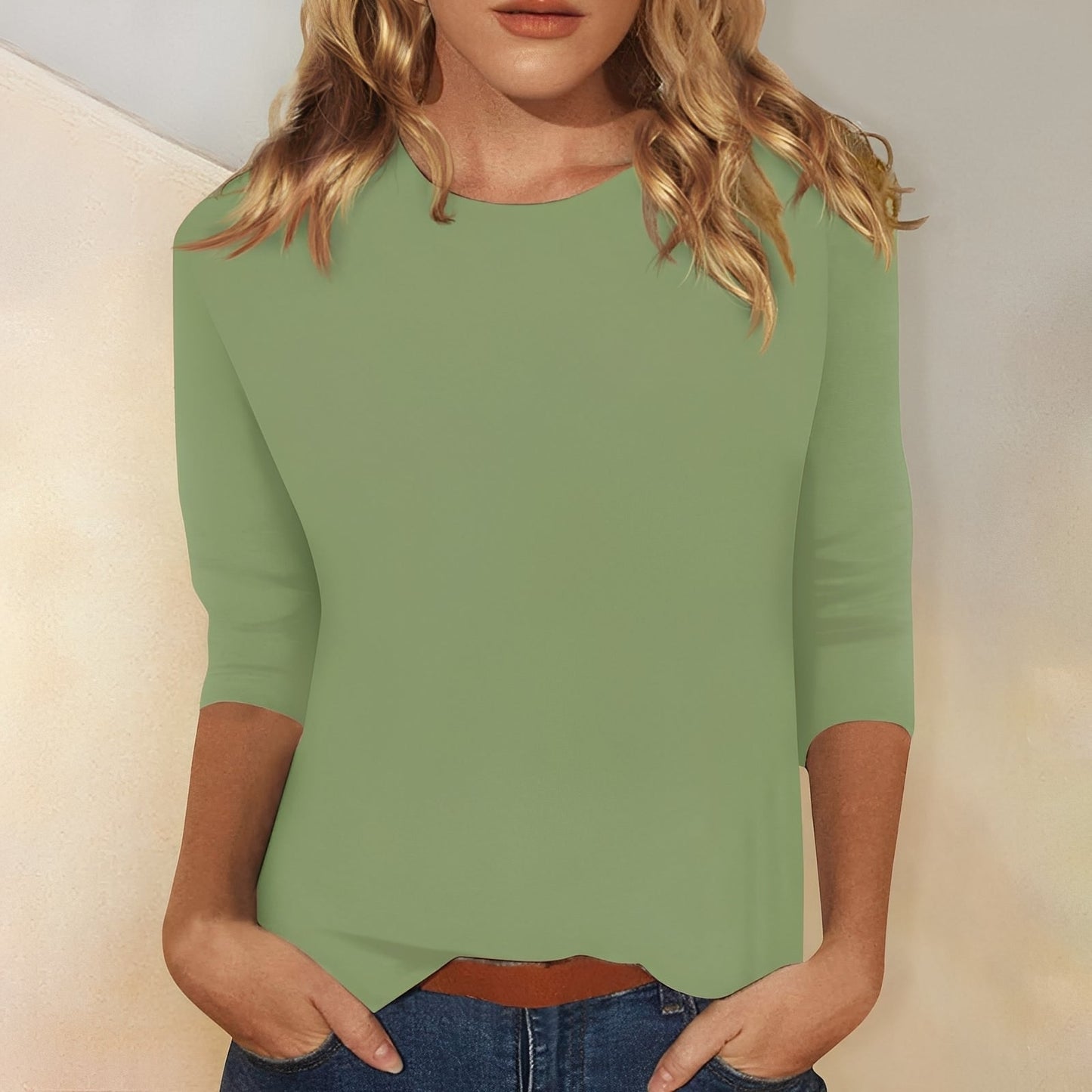 Katherina - T-shirt casual a maniche lunghe con scollo tondo per donne