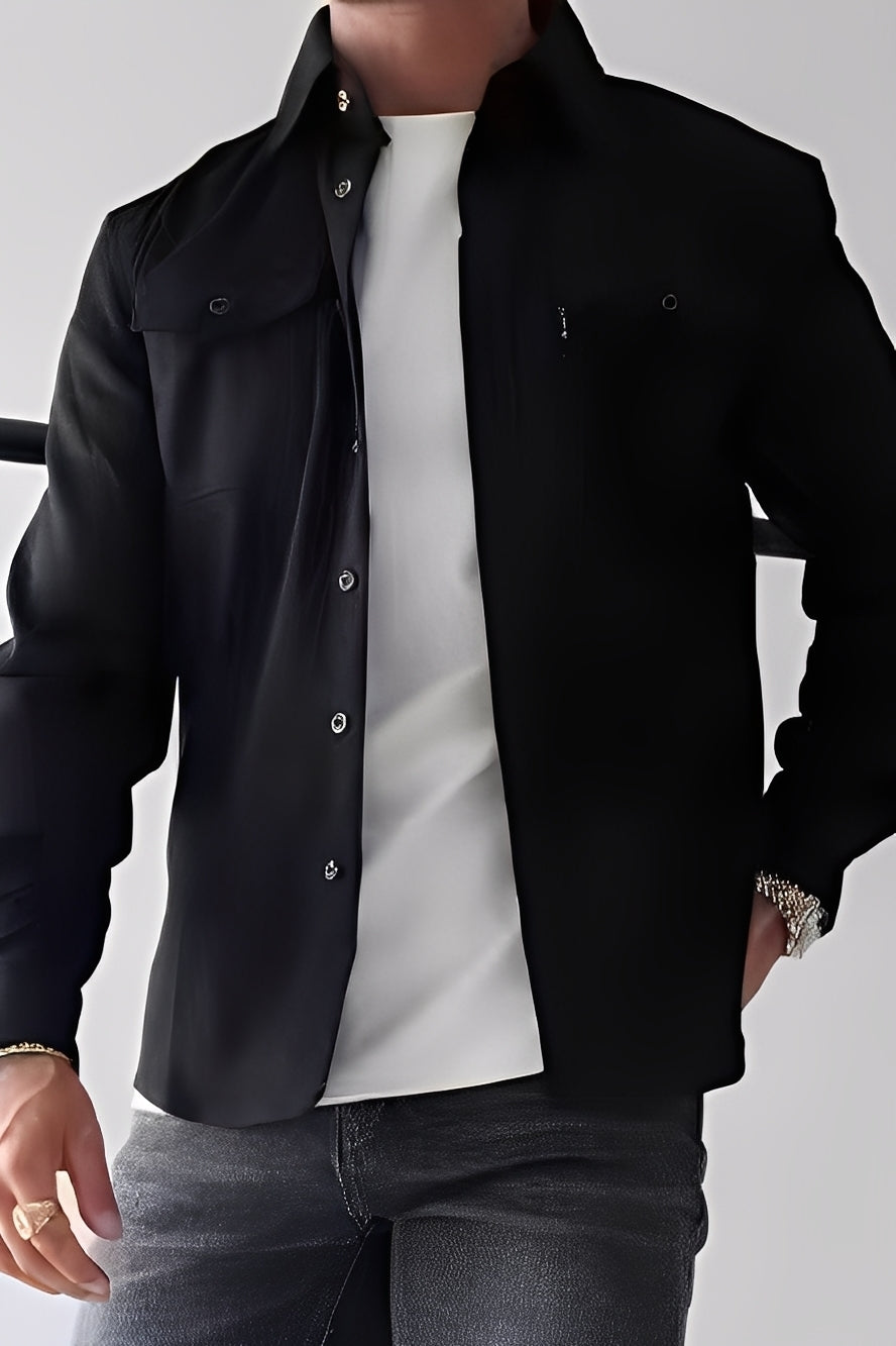 David - Camicia da uomo con tasche per un look informale