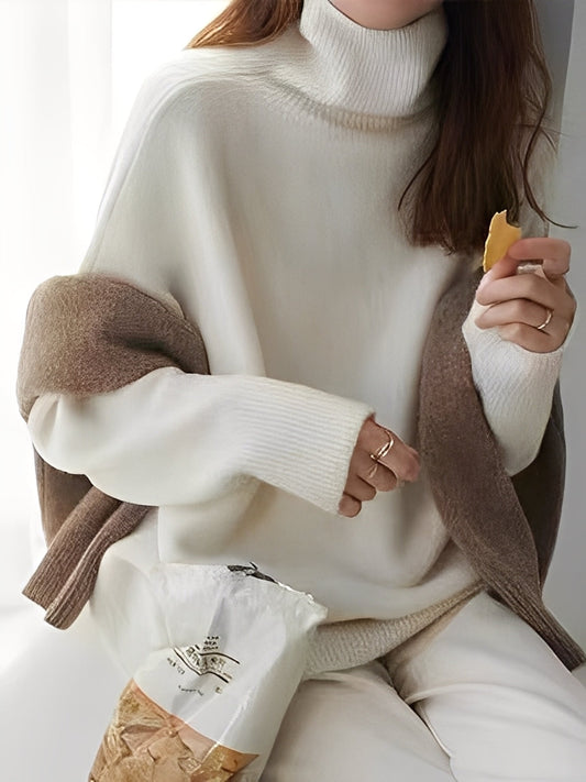 Adrienne - Raffinato pullover a collo alto in cashmere con vestibilità comoda