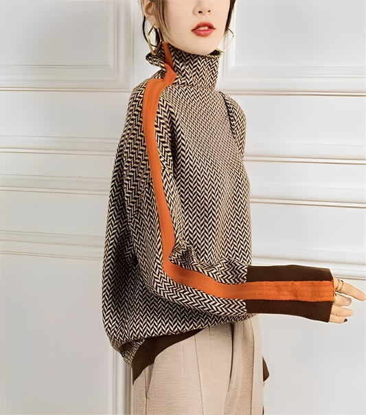 Anita - Elegante maglione da donna in cashmere a collo alto