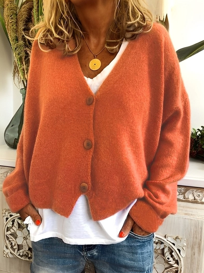 Evette - Maglione aperto casual con bottoni per donne