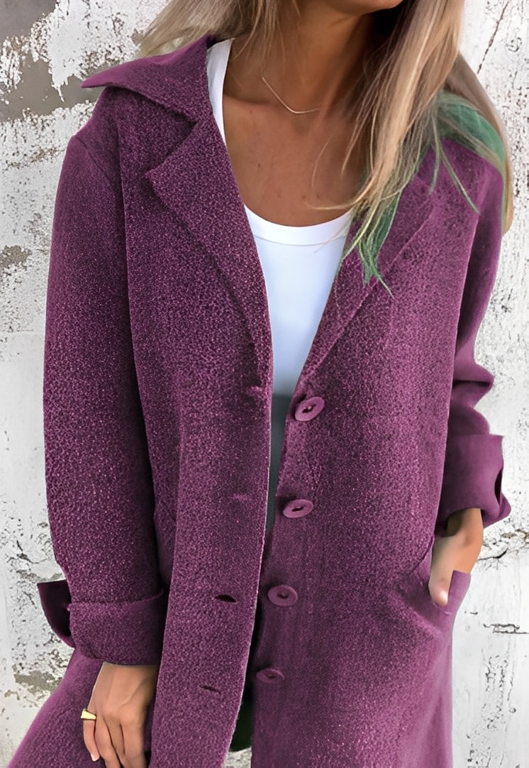 Izabelle - Cappotto lungo casual a maglia per donne