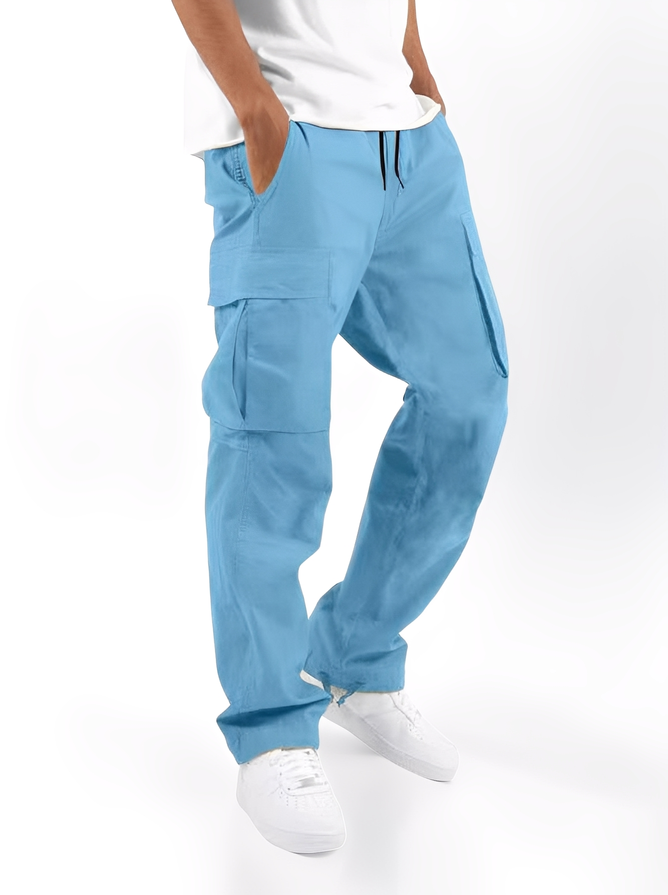 Cooper - Pantaloni casual cargo con laccio per uomini