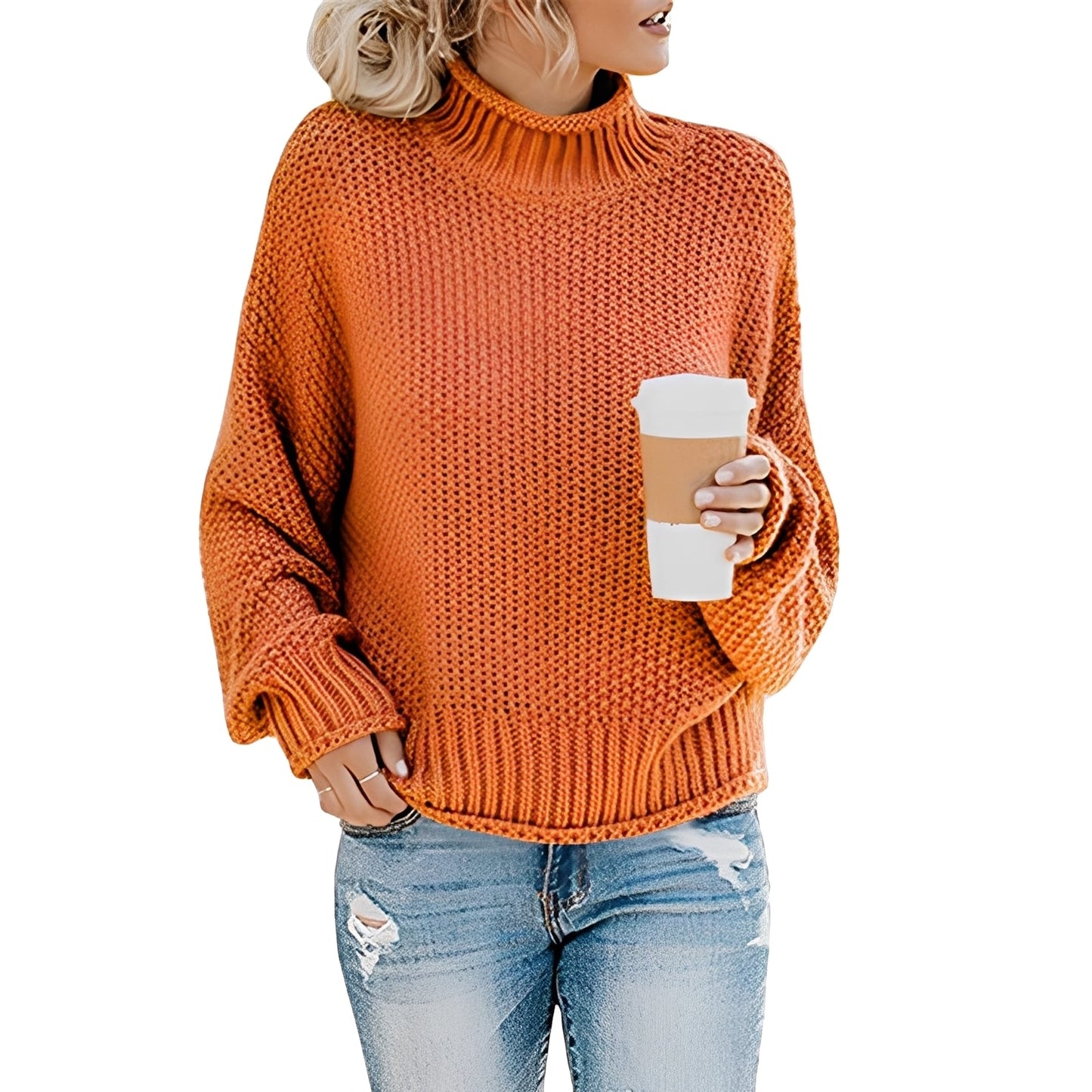 Evalyn - Pullover casual con collo alto per donne