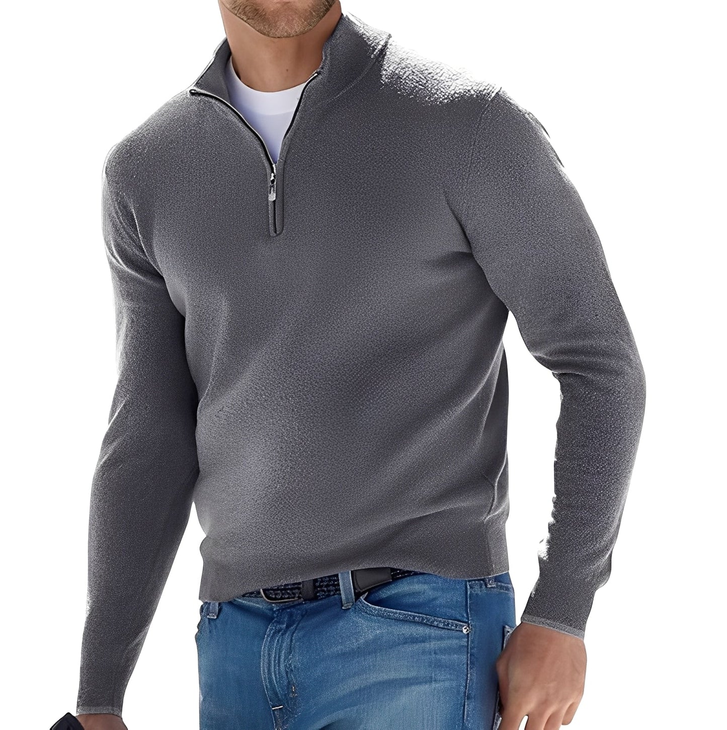 Kennith - Maglione zip casual per uomo