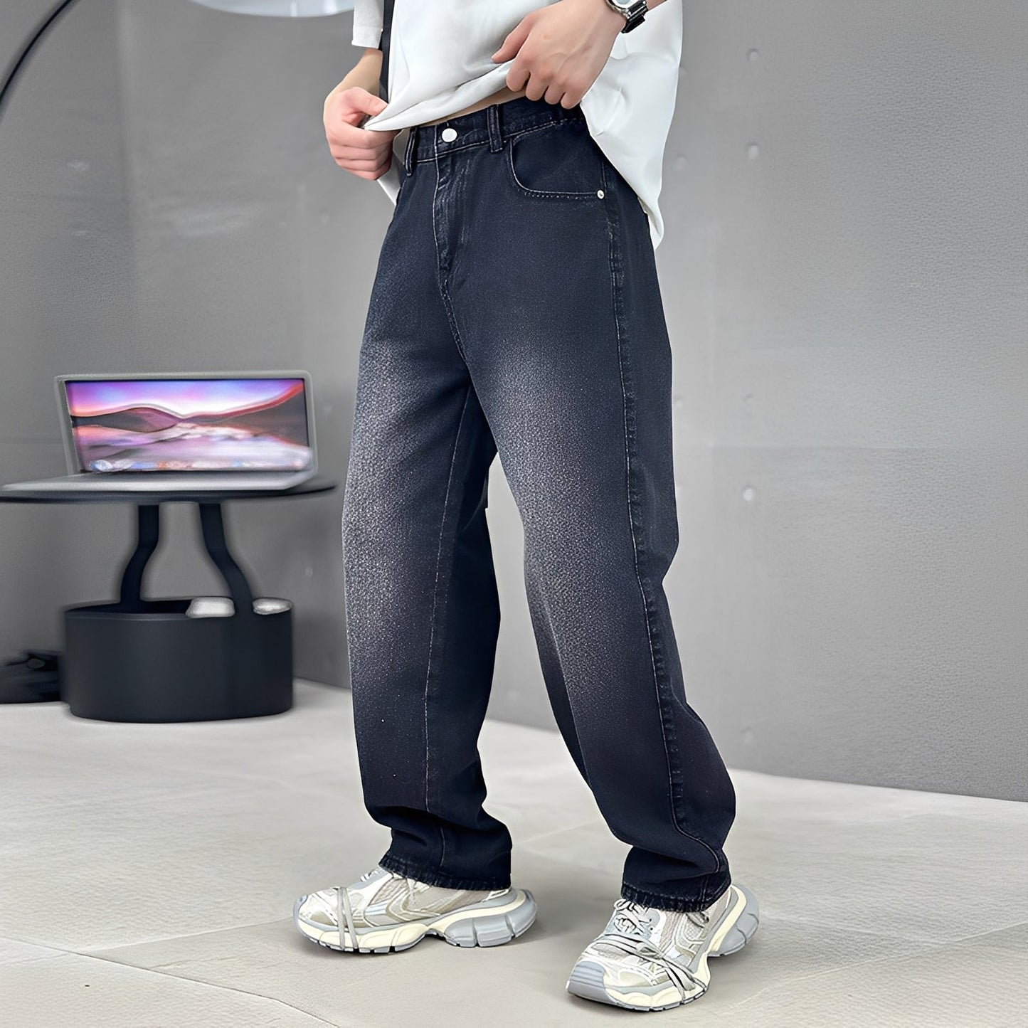 Wendell - Pantaloni jeans ampi e raffinati per uomo