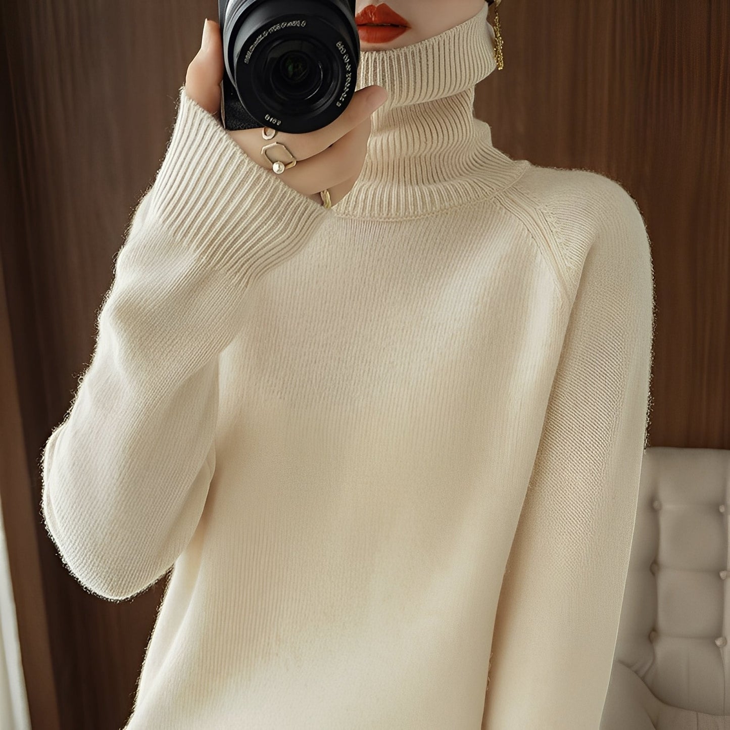 Kaycee - Maglione di tendenza con collo alto per donne